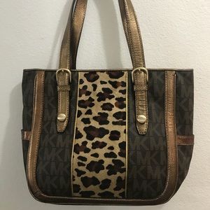 Rare Michael Kors leopard/ ocelot tote